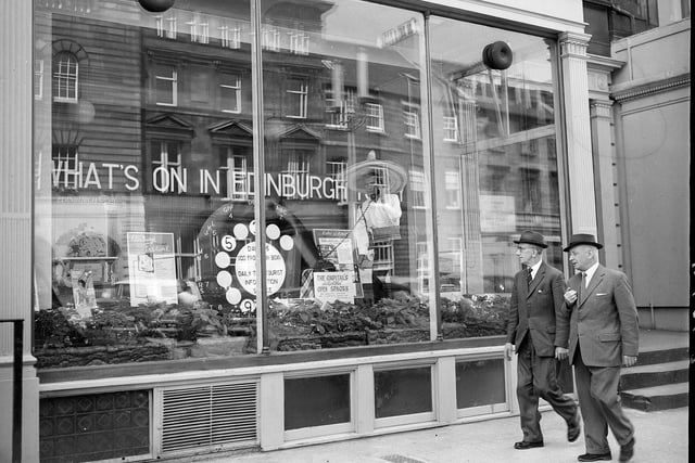 In the 1960s the window of the telephone exchange on George Street hosed the 'Teletourist Information Service, display, providing visitors with a daily programme of events in and around the Capital.