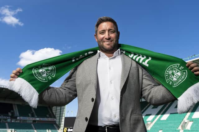 Lee Johnson is unveiled as the new Hibs manager at Easter Road. (Photo by Mark Scates / SNS Group)