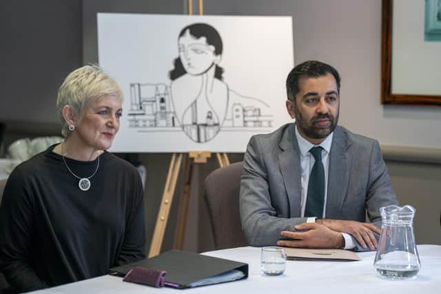 First Minister of Scotland Humza Yousaf and Justice Secretary Angela Constance (left) meet crime victims in Edinburgh as major justice reform legislation is introduced at Holyrood.