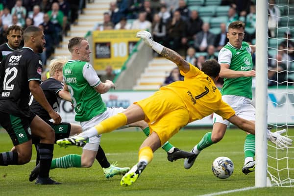 Josh Campbell scored twice as Hibs defeated Groningen 2-1 at Easter Road.