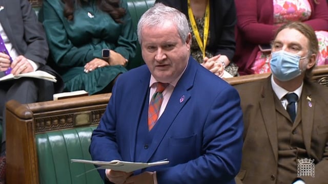 SNP Westminster leader Ian Blackford speaks during Prime Minister's Questions in the House of Commons. Picture: House of Commons/PA Wire