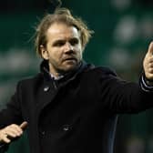 Hearts manager Robbie Neilson at full time after the 0-0 draw with Hibs at Easter Road.  (Photo by Ross Parker / SNS Group)