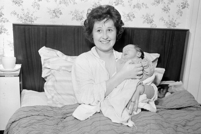 Mrs Hugh O'Hara with her Edinburgh New Year baby Louise.