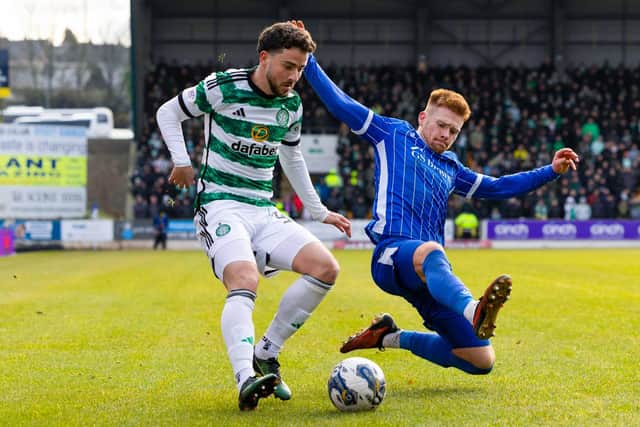 Celtic's Mikey Johnston and St Johnstone's Luke Robinson in action during the two teams' last meeting in December.