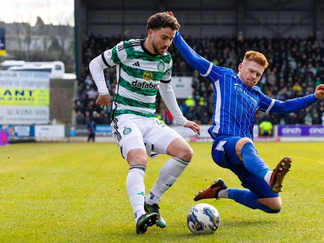 Celtic's Mikey Johnston and St Johnstone's Luke Robinson in action during the two teams' last meeting in December.