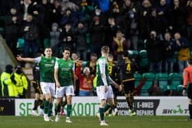 Hibs captain Paul Hanlon leads the inquest after Motherwell's equaliser.
