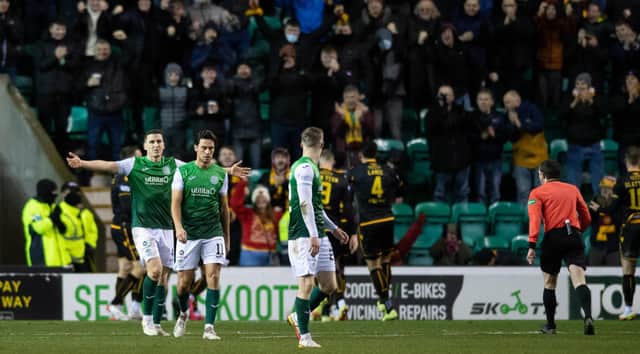 Hibs captain Paul Hanlon leads the inquest after Motherwell's equaliser.