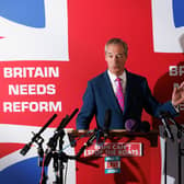 Nigel Farage speaks during a Reform UK event in Dover yesterday (Picture: Dan Kitwood/Getty Images)