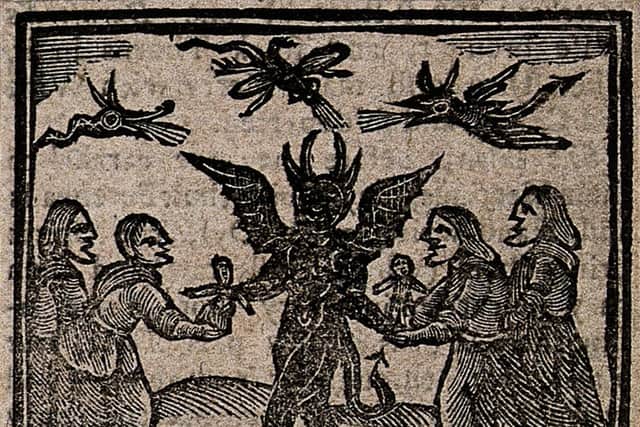 A 1720 representation of witches and the Devil. More than 4,000 people were prosecuted for witchcraft in  Scotland between the 16th and 18th Century
Credit: Wellcome Library, London. Wellcome Images