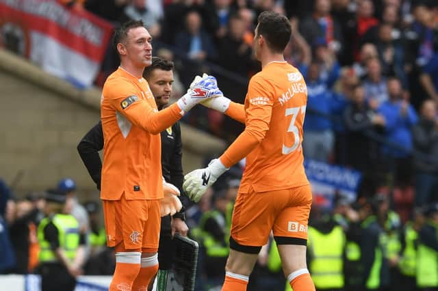 Rangers goalkeeper Allan McGregor replaces Jon McLaughlin in the last moments of last year's Scottish Cup final against Hearts. The appearance was expected to be the veteran's swansong.  (Photo by Craig Foy / SNS Group)