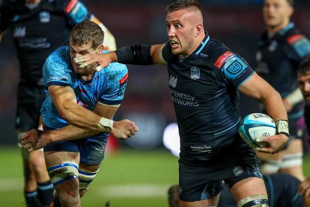 Glasgow Warriors' Matt Fagerson was named man of the match in the URC final win over Vodacom Bulls at Loftus Versfeld in Pretoria, South Africa. (Photo by Gordon Arons/Gallo Images/Getty Images)