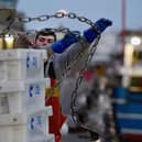 Fisherman at Peterhead Fish Market.