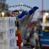 Fisherman at Peterhead Fish Market.