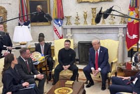 President Donald Trump meets with Ukraine President Volodymyr Zelenskyy at the White House on Friday where he told Mr Zelensky he is “gambling with World War Three”. (AP Photo/Mstyslav Chernov)