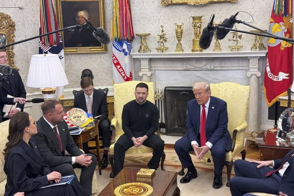 President Donald Trump meets with Ukraine President Volodymyr Zelenskyy at the White House on Friday where he told Mr Zelensky he is “gambling with World War Three”. (AP Photo/Mstyslav Chernov)