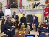 President Donald Trump meets with Ukraine President Volodymyr Zelenskyy at the White House on Friday where he told Mr Zelensky he is “gambling with World War Three”. (AP Photo/Mstyslav Chernov)