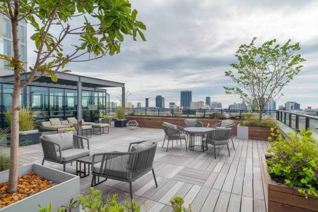 A rooftop patio is a nice perk, but make sure the furniture is tied down (Picture: Adobe)