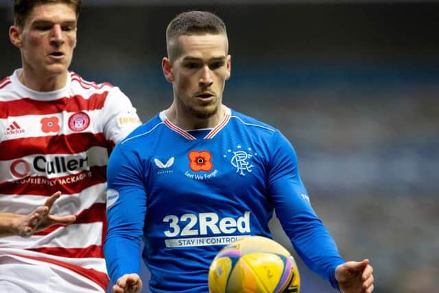 Rangers Ryan Kent in action during the Scottish Premiership match between Rangers and Hamilton at Ibrox Stadium on November 08, 2020, in Glasgow, Scotland. (Photo by Alan Harvey / SNS Group)