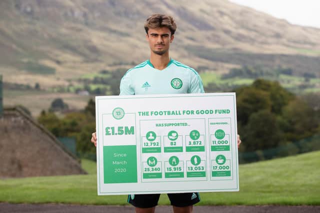 Celtic's Football for Good fund passes £1.5m milestone as Jota is pictured at Lennoxtown.