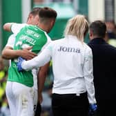 Hibs midfielder Josh Campbell picked up an injury in the Edinburgh derby.