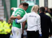 Hibs midfielder Josh Campbell picked up an injury in the Edinburgh derby.