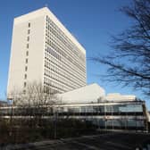 The tower block at the Victoria Hospital in Kirkcaldy, which has been given listed building status. PIC: HES.