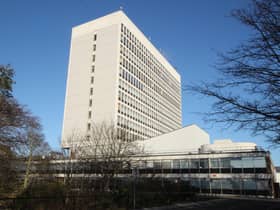 The tower block at the Victoria Hospital in Kirkcaldy, which has been given listed building status. PIC: HES.