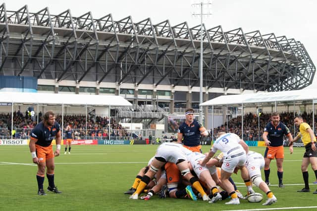 Pierre Schoeman, left, started on the bench for Edinburgh. (Photo by Ross Parker / SNS Group)