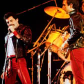 LEIDEN, THE NETHERLANDS - NOV 27, 1980: Queen during a concert in the Groenoordhallen in Leiden in the Netherlands