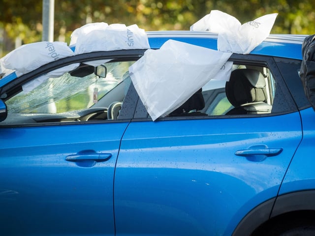 A number of cars were smashed in Dundee.
