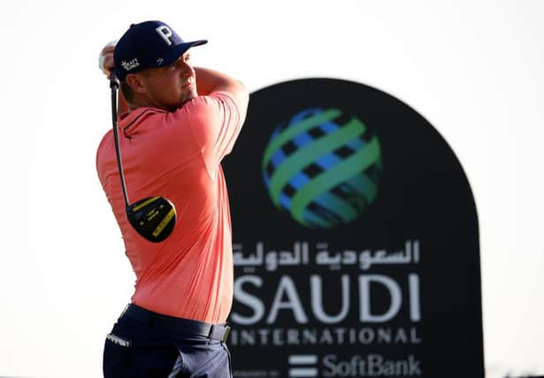 Bryson DeChambeau in action during the pro-am event prior to the Saudi International powered by SoftBank Investment Advisers at Royal Greens Golf and Country Club in King Abdullah Economic City. Picture: Ross Kinnaird/Getty Images.