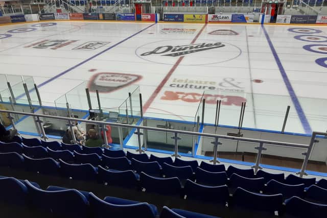 The view across the ice pad from the empty 'away' end (Pic: Fife Free Press)