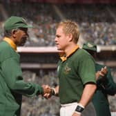 Morgan Freeman and Matt Damon star in Invictus.