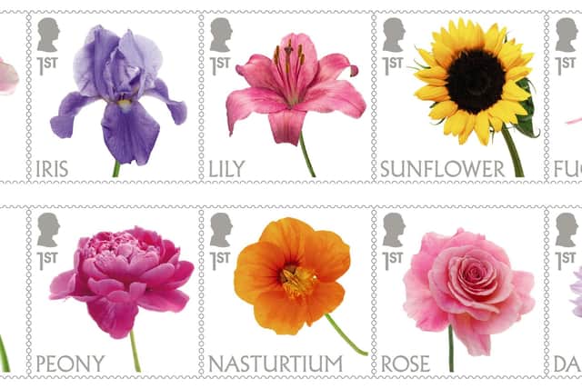 The new 10-stamp showcases some of the most popular types of flowers grown in gardens across the UK.