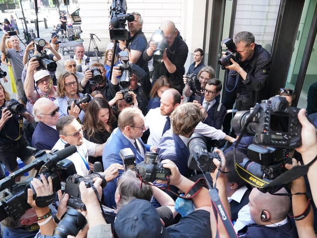 Actor Kevin Spacey arrives at Westminster Magistrates Court in London, after being charged with sexual offences against three men.