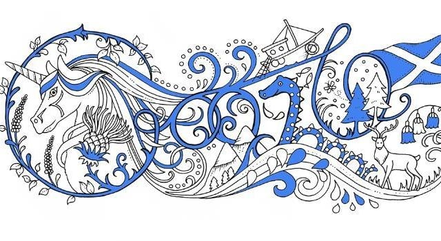The Google Doodle for 2017 led with Scotland's national animal, the unicorn as well as other nods to the country