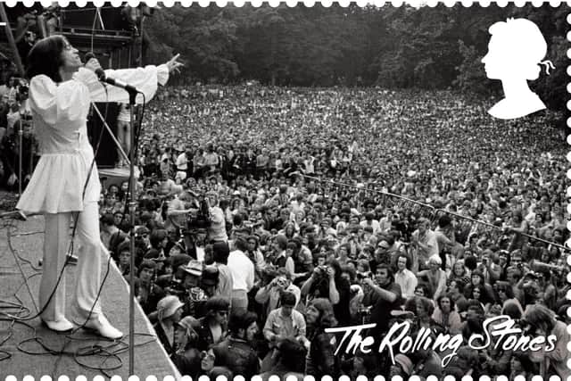 Early years: Mick Jagger on stage at Hyde Park in 1969.