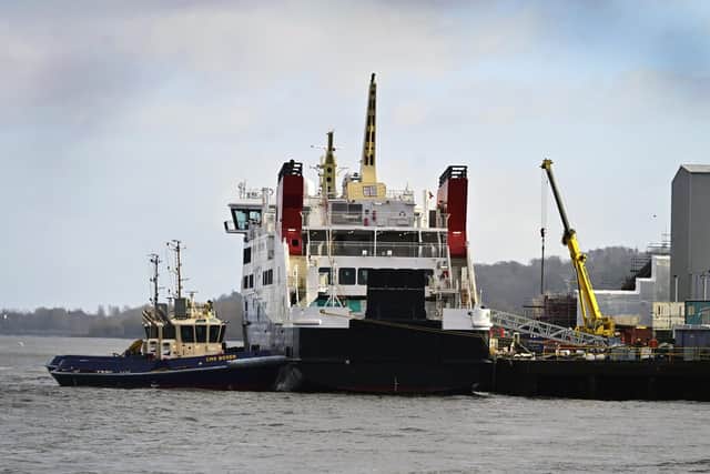 Glen Sannox's move to dry dock in Greenock was postponed this week because of strong winds. (Photo by John Devlin/The Scotsman)