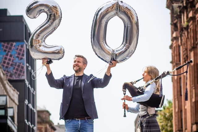 Finlay MacDonald, artistic director for Piping Live!, and piper Anna Smart PIC: Elaine Livingstone