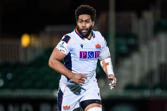 Viliame Mata in action for Edinburgh during the Guinness Pro14 match against Glasgow Warriors. Picture: Ross Parker/SNS