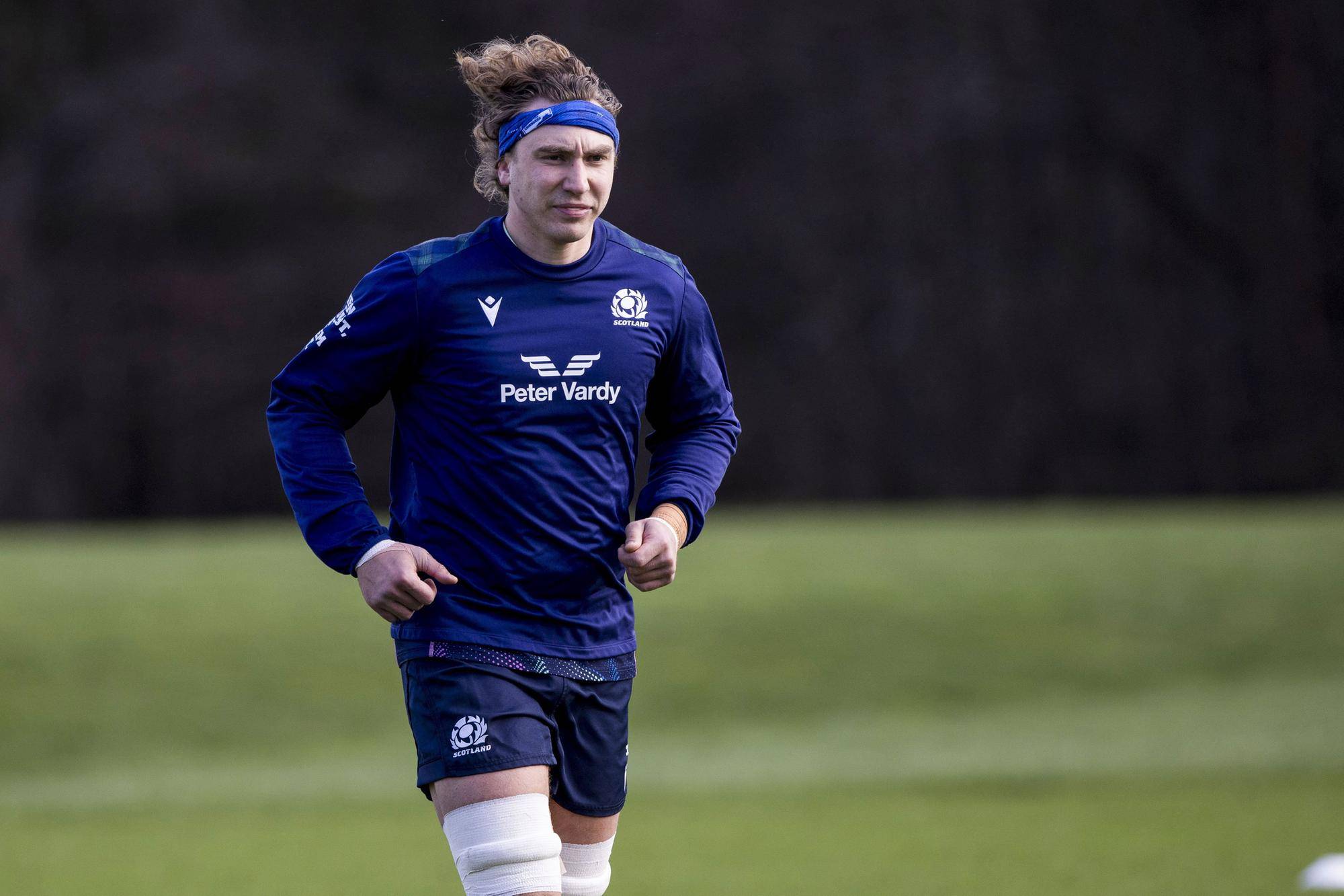 Jamie Ritchie during a Scotland rugby training session.