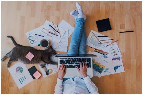 Many people are working from bed or in their pyjamas, the survey found.