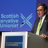 Conservative Party Chairman Greg Hands speaking on the first day of the Scottish Conservative party conference at the Scottish Event Campus (SEC) in Glasgow. Picture: Andrew Milligan/PA Wire