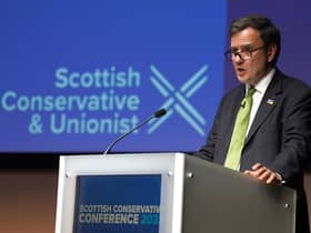 Conservative Party Chairman Greg Hands speaking on the first day of the Scottish Conservative party conference at the Scottish Event Campus (SEC) in Glasgow. Picture: Andrew Milligan/PA Wire
