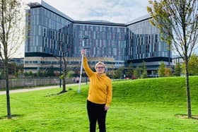 Amy Callaghan was discharged from hospital today. (Image: Twitter/Amy Callaghan)