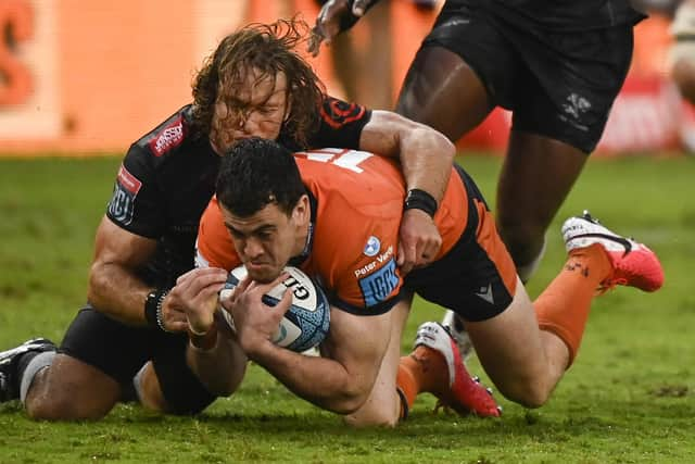 Edinburgh's Emiliano Boffelli during the United Rugby Championship win over Sharks in Durban. Photo by BackpagePix/Shutterstock