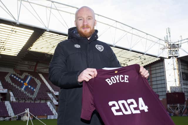 Liam Boyce has signed a new one-year contract extension at Hearts until 2024, with the option of a further 12 months. (Photo by Ewan Bootman / SNS Group)