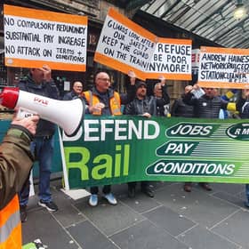 RMT Union members stage an industrial protest. Picture: John Devlin