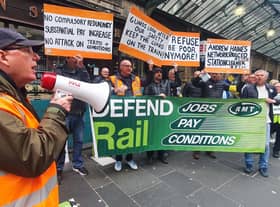 RMT Union members stage an industrial protest. Picture: John Devlin