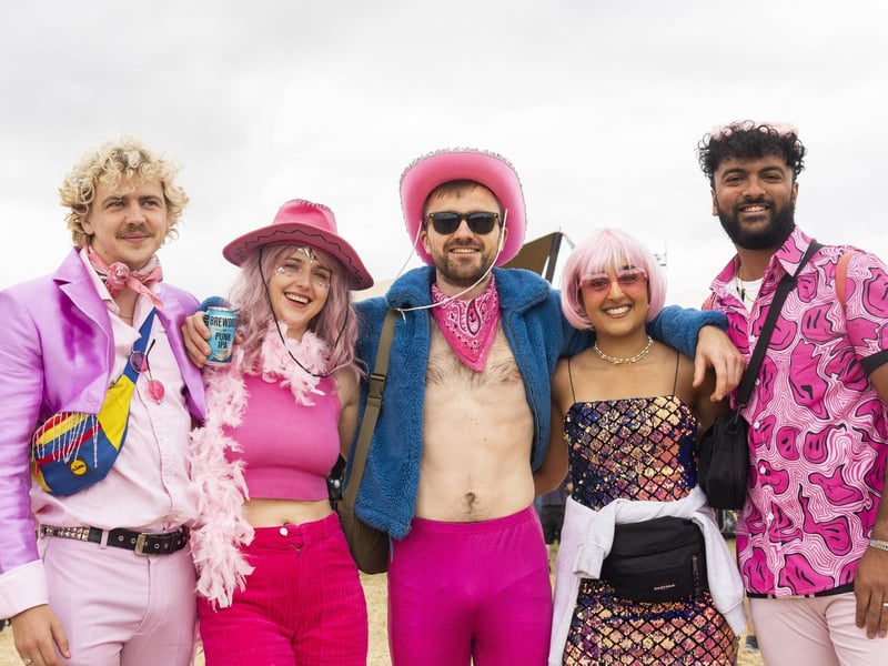 People enjoy the first proper day of Glastonbury Festival as the music gets underway.